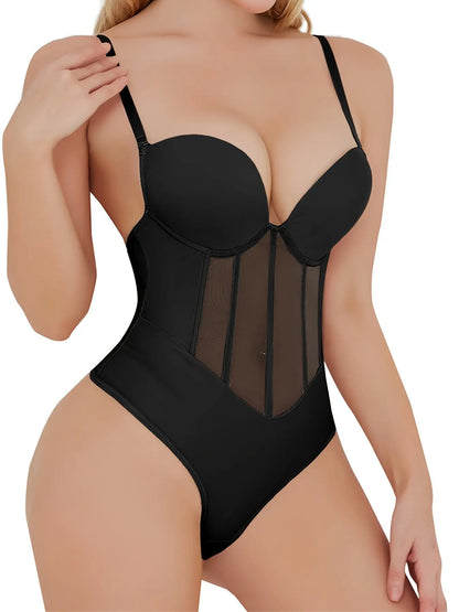 Women's Slimming Bodysuit Shapewear With Mesh Corset Waist Cincher - Breathable Body Shaper Undergarment MyFave Boutique