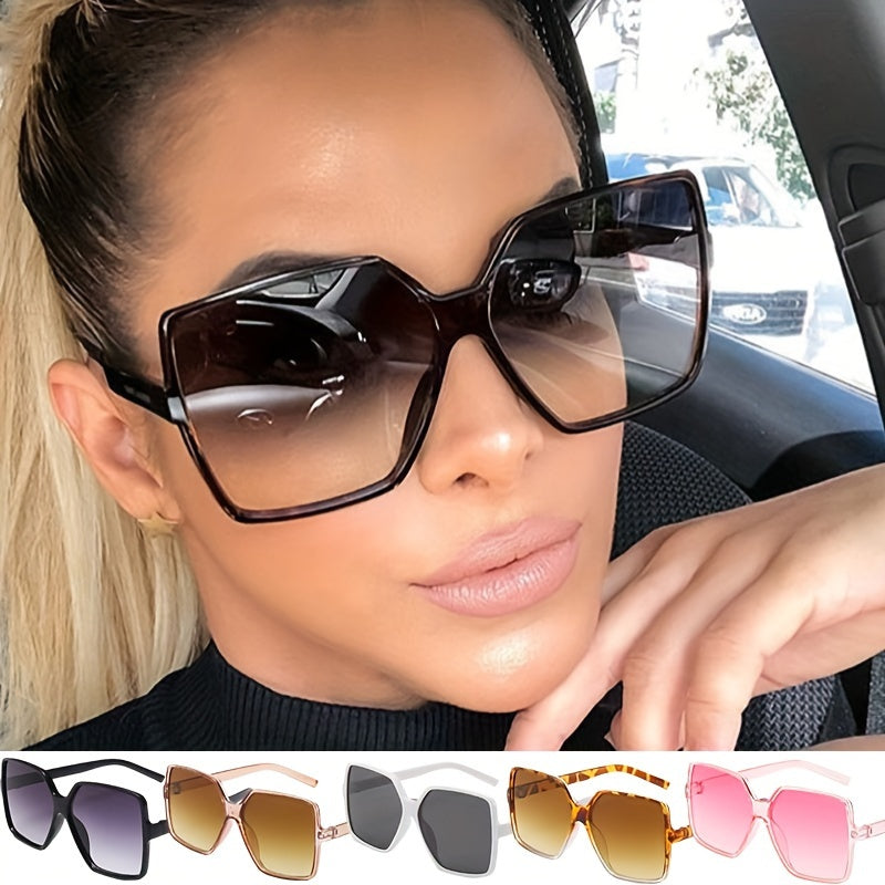 2pcs Oversized PC Frame Fashion For Women Men Anti Glare Sun Shades Glasses For Driving Beach Travel MyFave Boutique