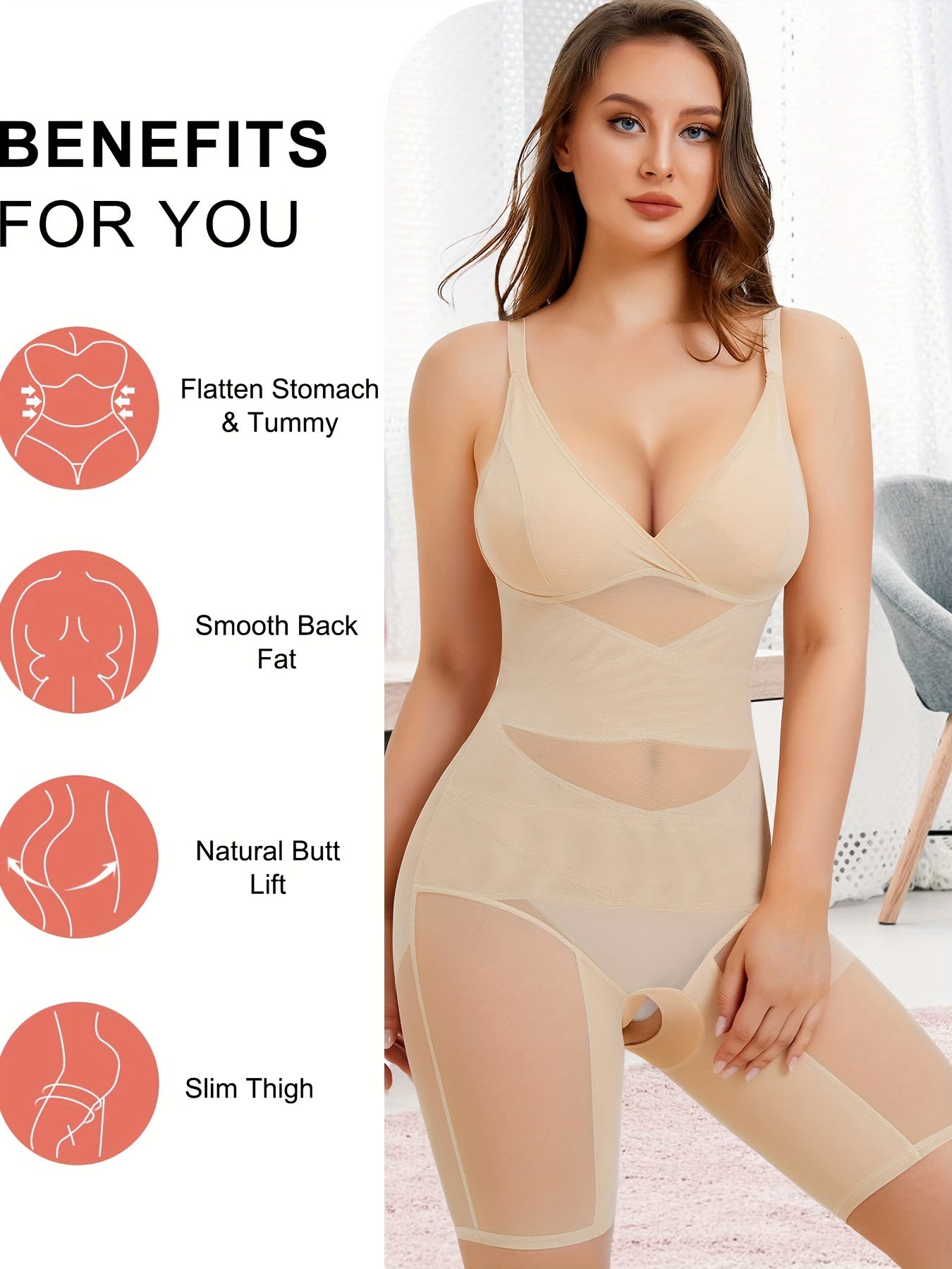 Bodysuit Shapewear For Women Tummy Control Butt Lifter Full Body Shaper Seamless Thigh Slimmer Faja V-Neck Jumpsuit MyFave Boutique