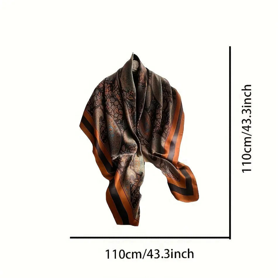 Elegant Floral Pattern Polyester Scarf for Women - 100% Polyester Lightweight Fashion Shawl with Ornate Botanical Design, Breathable and Warm Accessory for Going Out, Woven Decorative Wrap MyFave Boutique