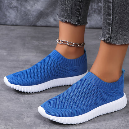 Women's Breathable Knitted Slip-On Sneakers, Casual Lightweight Walking Trainers MyFave Boutique