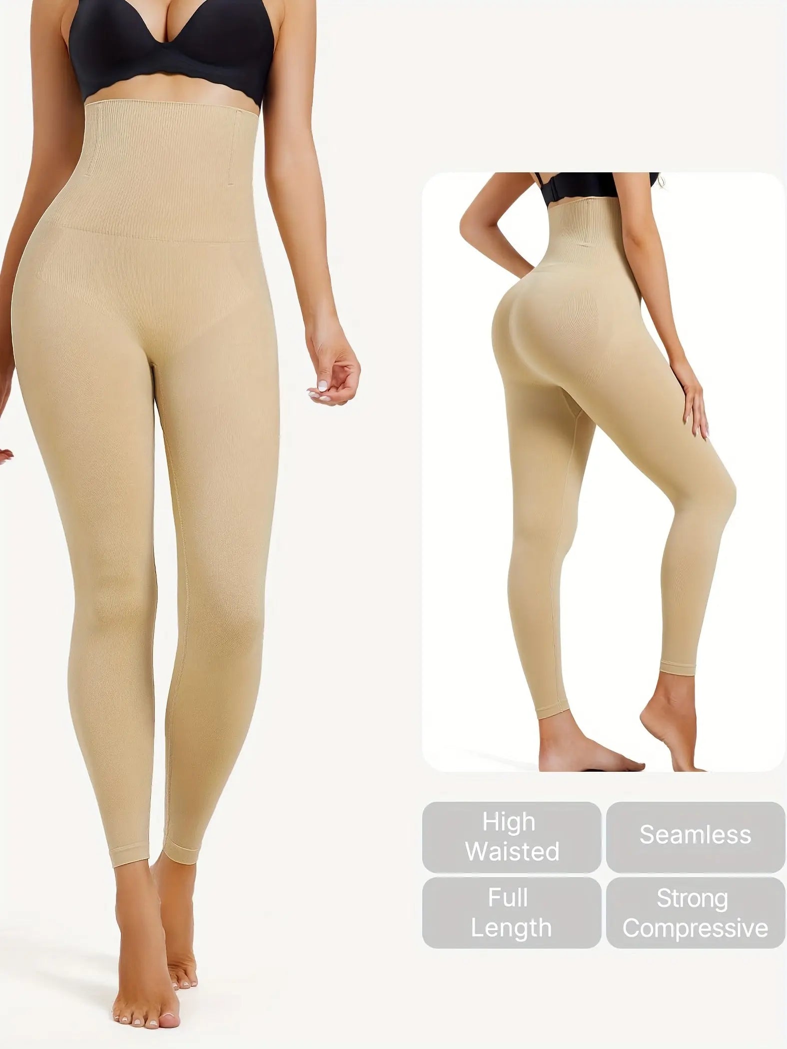 Compression Leggings For Women Tummy Control Butt Lifting Shapewear High Waist Thigh Slimmer Pants Body Shaper MyFave Boutique