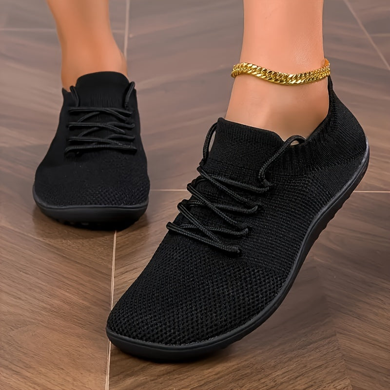 Women's Breathable Knit Sneakers - Comfortable Slip-On Sneakers with Lace-Up Design, EVA Sole for All Seasons MyFave Boutique