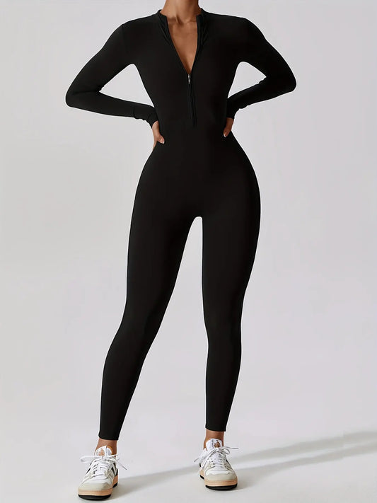 Women's High-Intensity Fitness Jumpsuit - Long Sleeve Yoga Bodysuit for Aerial Yoga, Cycling, and Dance MyFave Boutique