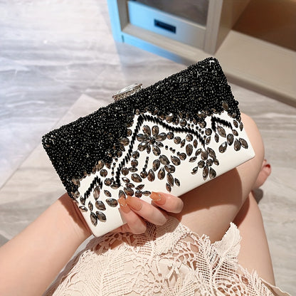 Beaded Rhinestone Evening Bag Vintage And Elegant Box Clutch Purse Women's Wedding Handbags For Party Prom MyFave Boutique