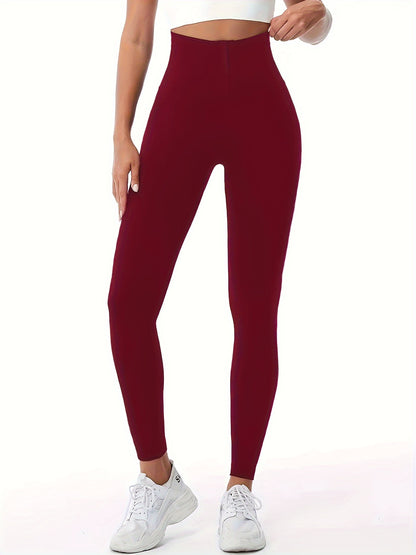 2Pcs High Waist Skinny Solid Color Legging, Butt Lifting Tummy Control Sexy Leggings, Women's Clothing MyFave Boutique