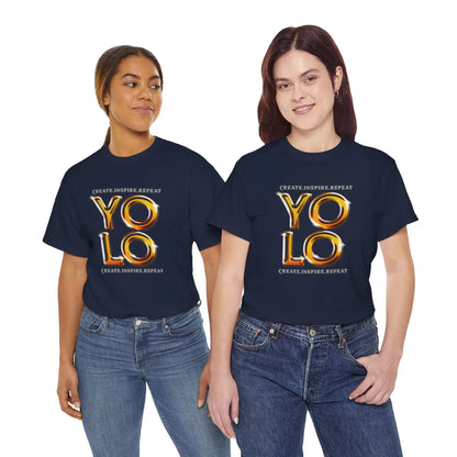 Create, Inspire, Repeat, Yolo, Motivational, Inspirational Unisex Cotton T-Shirt Printify