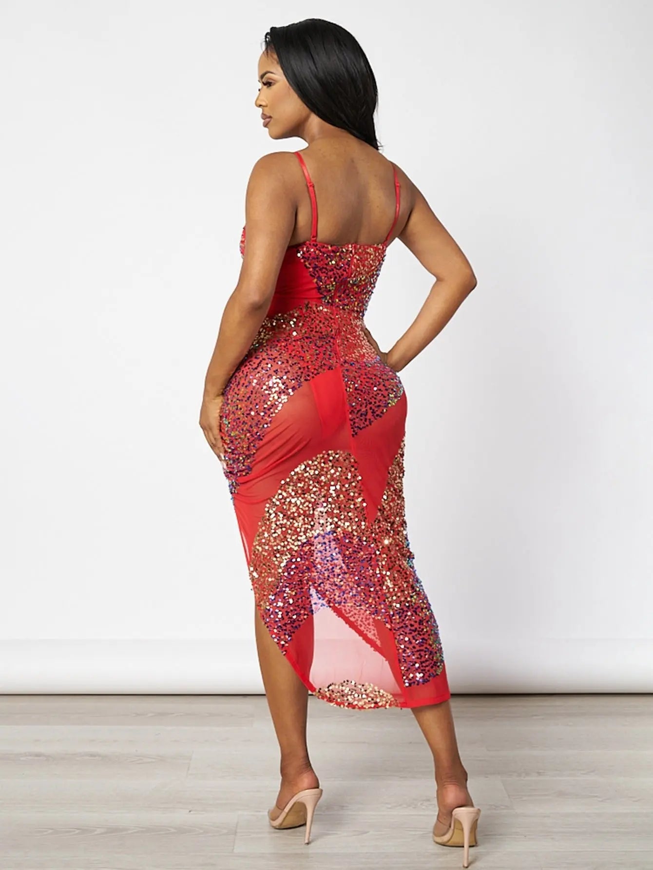 Stylish Sequin Bodycon Dresses for Special Occasions in Black and Red MyFave Boutique