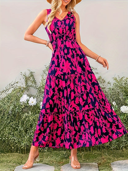 Women Summer Dresses Casual Sleeveless Maxi Dresses Cute Floral Vacation Long Dress Wedding Guest Dress MyFave Boutique