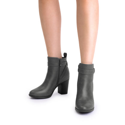 Women's Chunky High Heel Ankle Boots, Round Toe Fall Short Booties Shoes MyFave Boutique