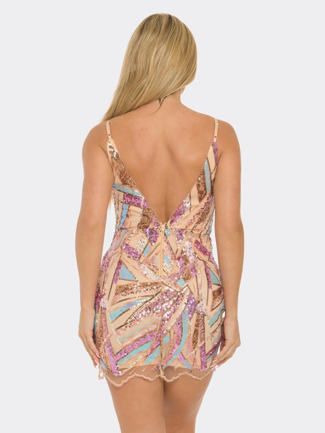 Stunning V-Neck Sequin Mini Dress - Ideal for Nightlife, Parties, and Special Occasions MyFave Boutique