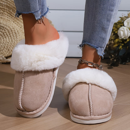 Women's Fluffy Plush Winter Slippers, Cozy & Warm Soft Sole Flat Shoes, Comfortable Indoor Floor Slippers MyFave Boutique