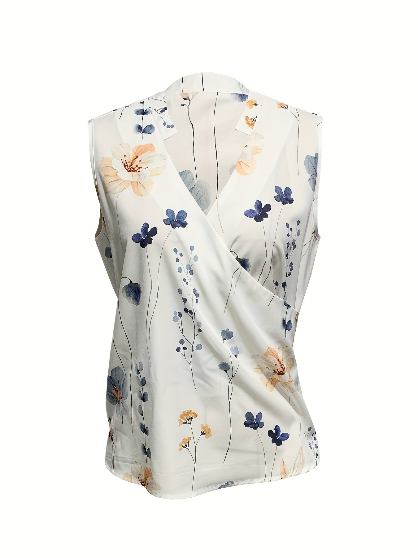 Women's Printed V-neck Off Shoulder Slimming And Versatile Fashion Camisole Shirt MyFave Boutique