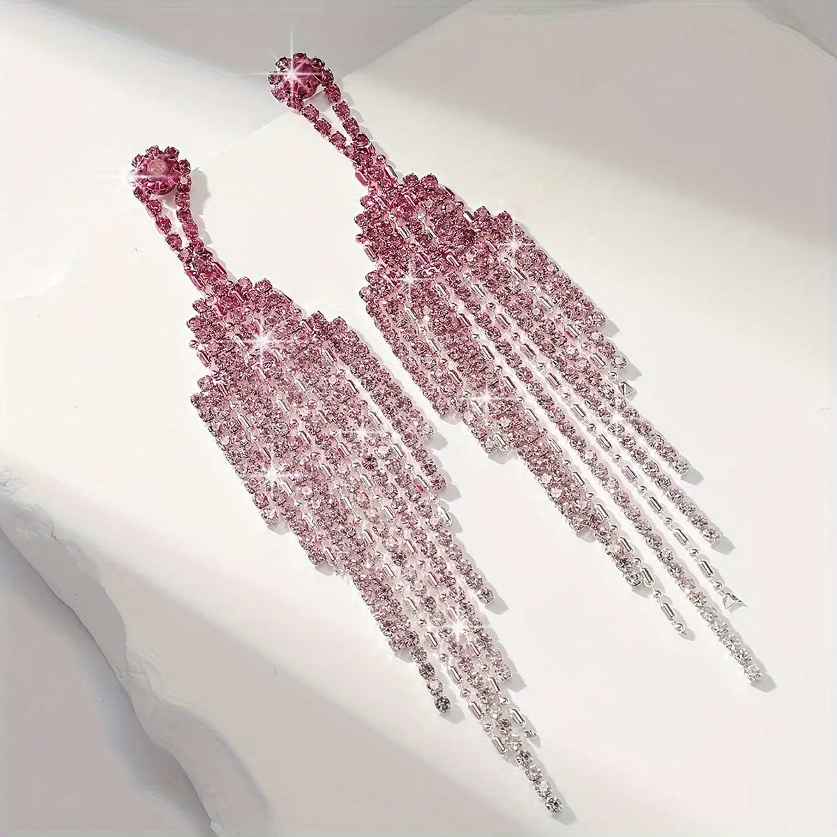 Festive Rhinestone Chandelier Tassel Earrings: Luxurious and Elegant for Women - Perfect for Valentine's Day, Weddings, and Parties - All Season Long MyFave Boutique