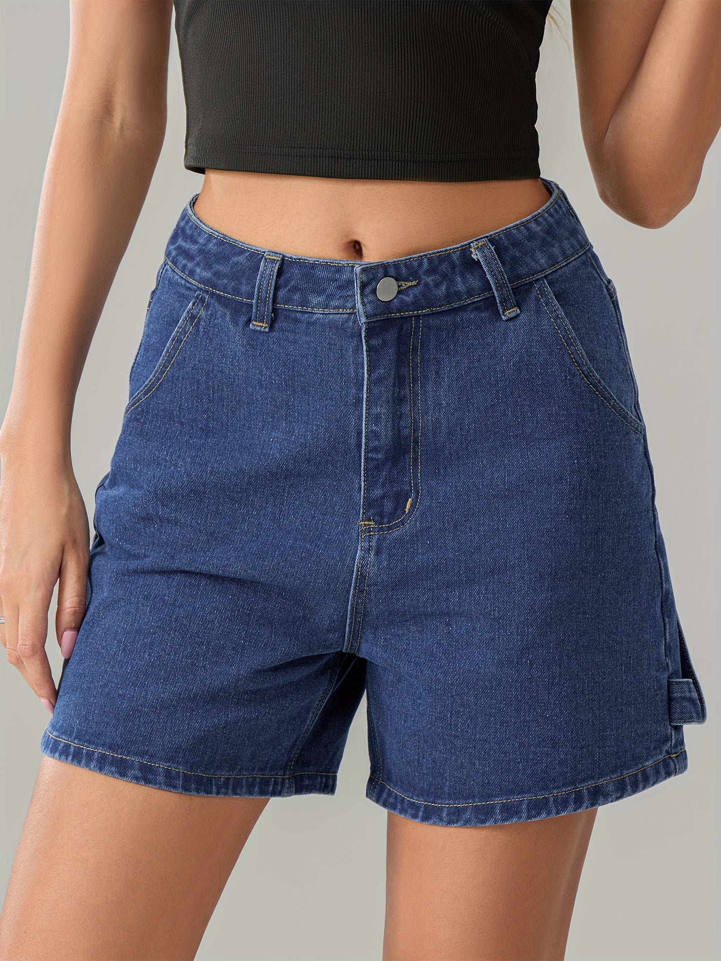 Women's Summer Short Denim Pants Solid Color Fashion Streetwear Denim Shorts With Pockets MyFave Boutique