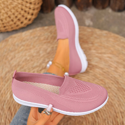 Women's Breathable Knitted Slip-On Sneakers, Casual Flat Walking Shoes with Soft Sole MyFave Boutique