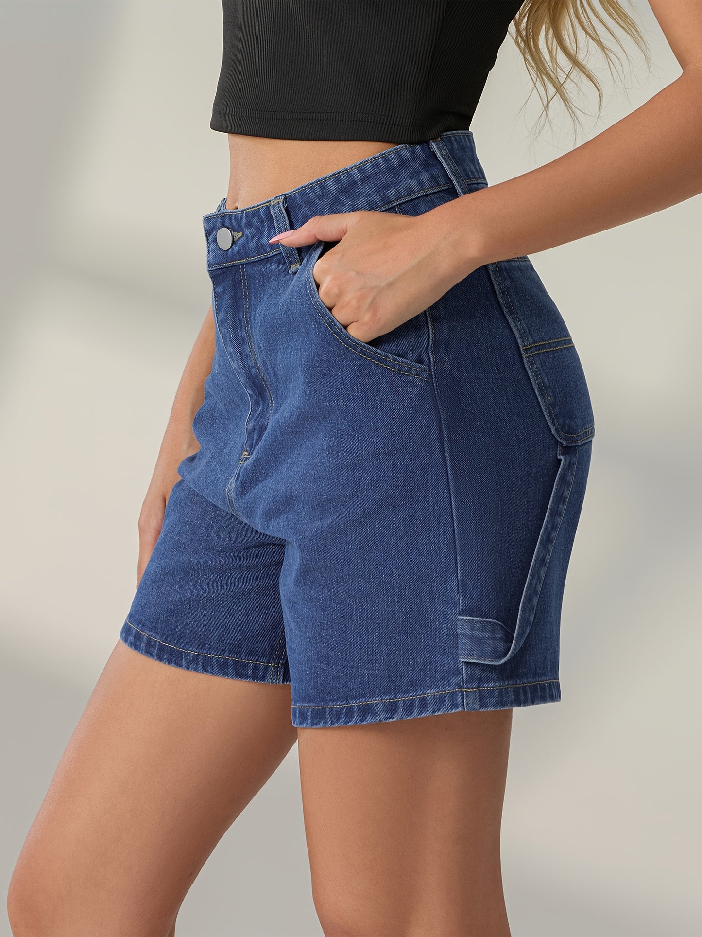 Women's Summer Short Denim Pants Solid Color Fashion Streetwear Denim Shorts With Pockets MyFave Boutique