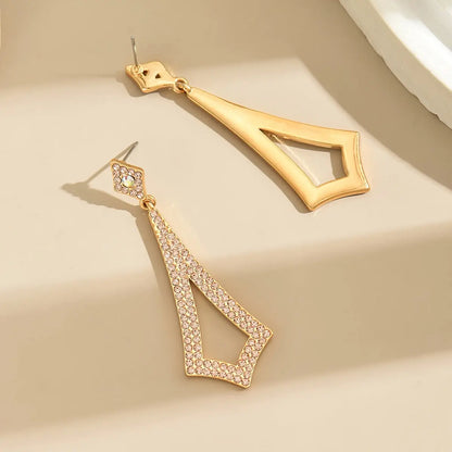 Elegant and Sexy Geometric Teardrop Earrings with Embellishments, Golden Plated, Suitable for Daily Wear and Vacations MyFave Boutique