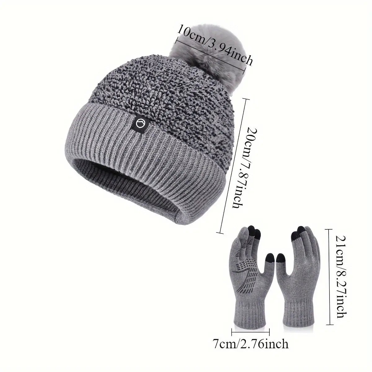 Women's Winter Beanie with Ear Flaps & Touchscreen Gloves - Cozy Knit, Thick Fleece-Lined, Stretchy & Lightweight MyFave Boutique