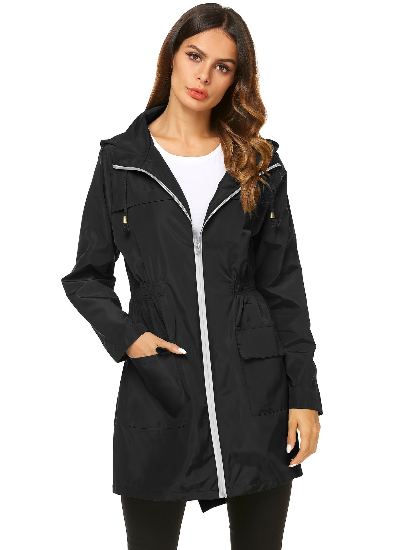 Women Waterproof Lightweight Rain Jacket Active Outdoor Hooded Raincoat MyFave Boutique