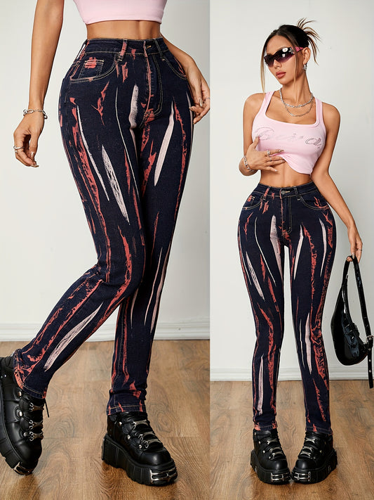 Chic Tie-Dye High-Waist Stretch Denim Jeans for Women - Slimming, Versatile Fashion Pants MyFave Boutique