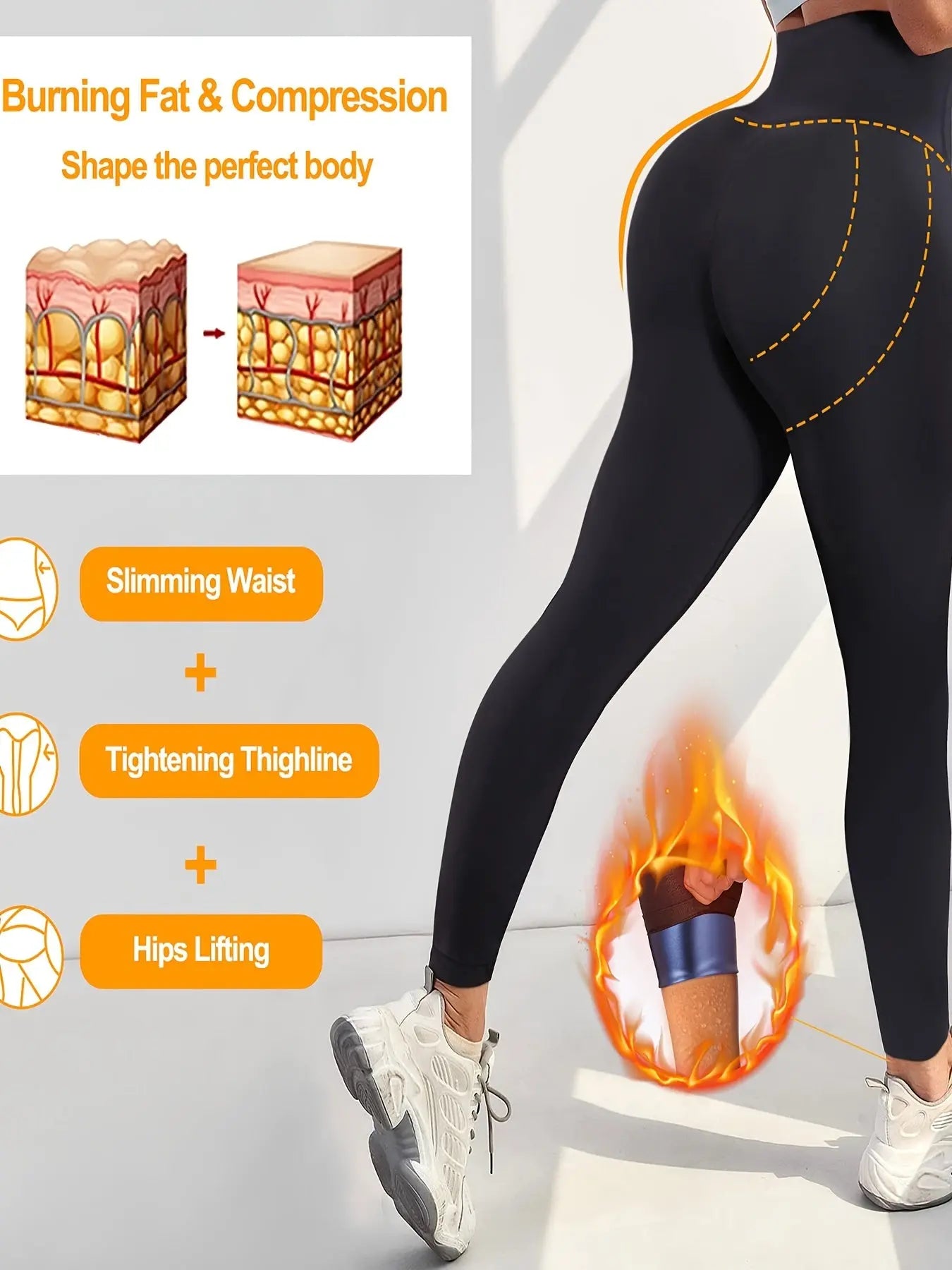 Sauna Leggings For Women, Sweat Sauna High Waist Compression Slimming Workout Training Capris Body Shaper, Women's Activewear MyFave Boutique