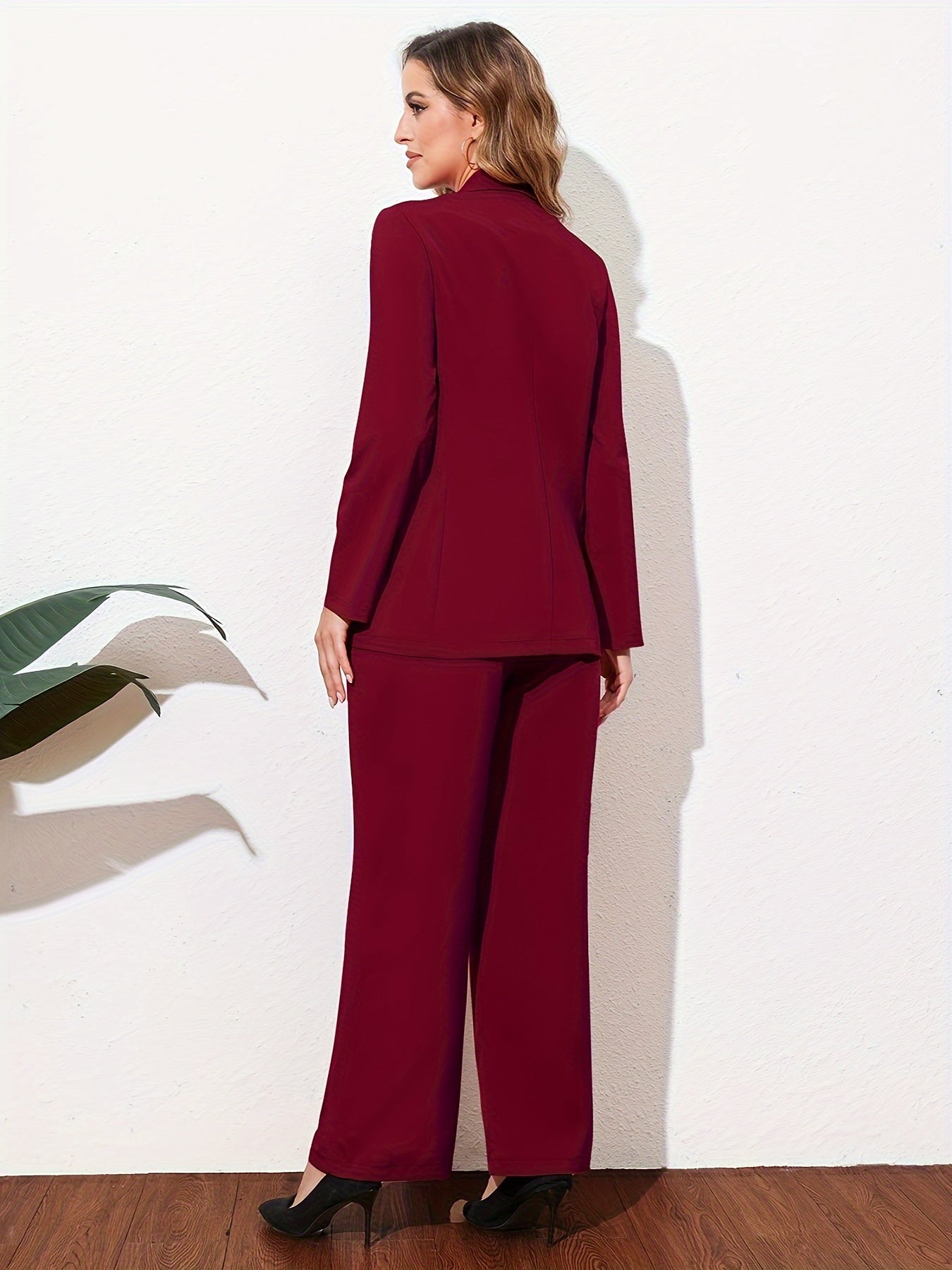 Women's Slim Fit Business Two-piece Pant Set - Blazer with Lapel Neck and Long Sleeves, Skinny High Waist Pants Outfit for Office, Casual Wear MyFave Boutique