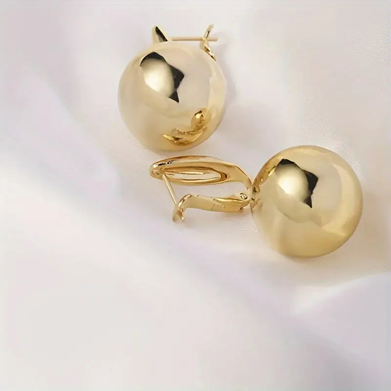 18K Gold Plated Earrings & Necklace - Delicate Ball Design, Everyday Elegance + Gift Box MyFave Boutique