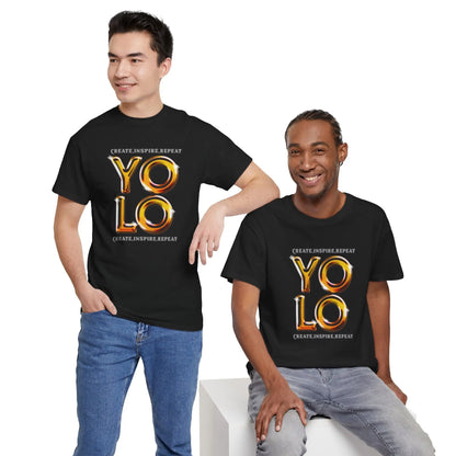 Create, Inspire, Repeat, Yolo, Motivational, Inspirational Unisex Cotton T-Shirt Printify