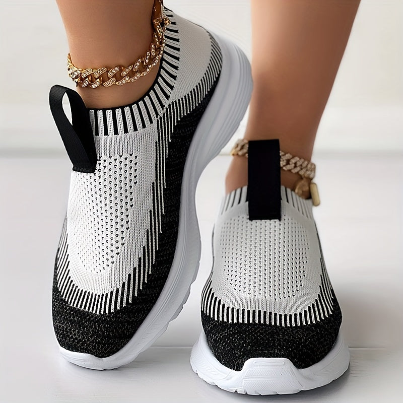 Women's Breathable Round Toe Slip-On Flatform Sneakers, Casual Sporty Comfy Shoes MyFave Boutique