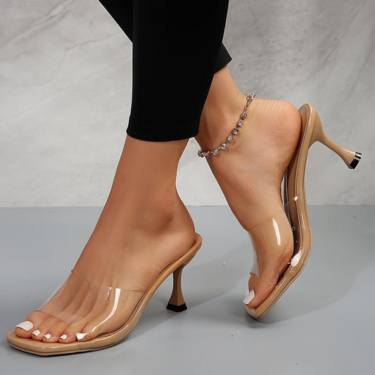 Comfy and Trendy Women's Stiletto Sandals - Slip On Transparent PVC Slides for Versatile Summer Style MyFave Boutique