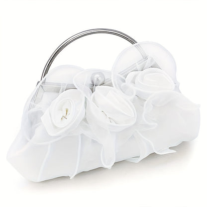 Floral Satin Evening Clutch with Detachable Strap for Women - Perfect for Wedding, Party, Prom, Betrothal MyFave Boutique