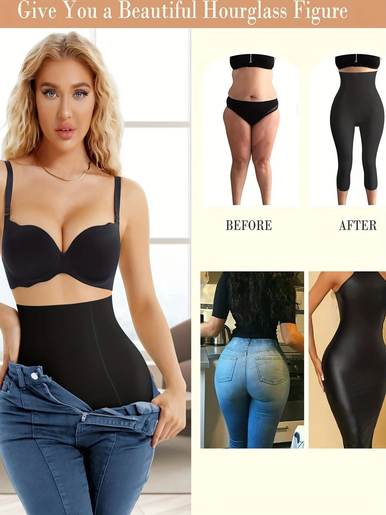 JUNLAN High-Waisted Shaping Crop Pants with Tummy Control and Butt Lift, Seamless Women's Underwear & Shapewear MyFave Boutique