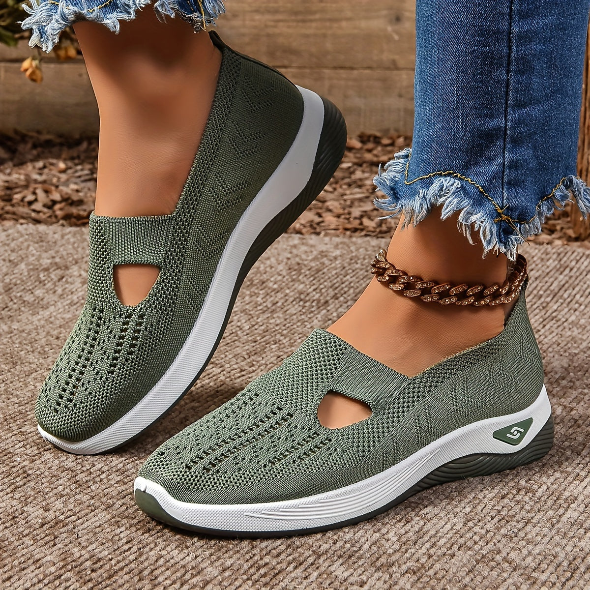 Vintage Style Women's Fashion Sneakers Lightweight Fabric Slip-On All-Season Shoes with EVA Sole, Plain Toe Low Top Casual Sports Footwear - Hand Washable MyFave Boutique