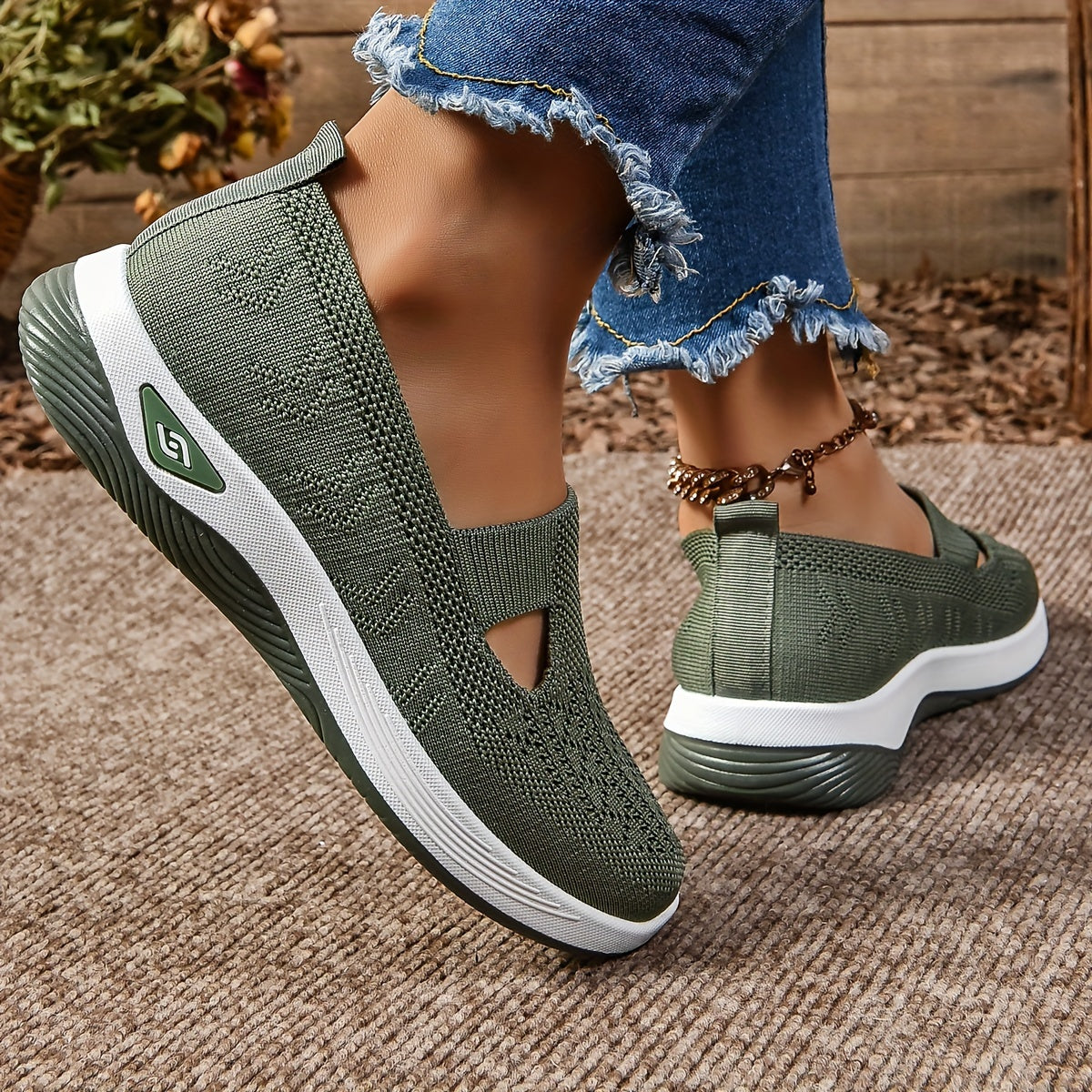 Vintage Style Women's Fashion Sneakers Lightweight Fabric Slip-On All-Season Shoes with EVA Sole, Plain Toe Low Top Casual Sports Footwear - Hand Washable MyFave Boutique