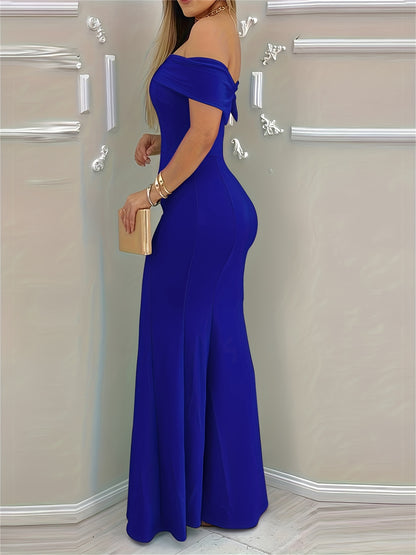 Elegant Off-Shoulder Maxi Dress for Women - Perfect for Parties and Banquets MyFave Boutique