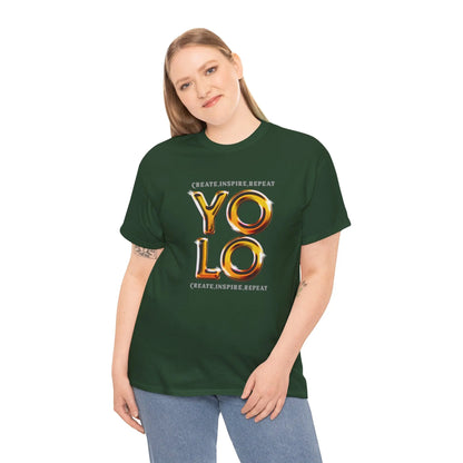 Create, Inspire, Repeat, Yolo, Motivational, Inspirational Unisex Cotton T-Shirt Printify