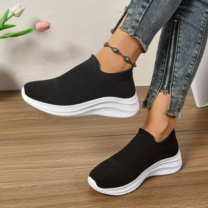 Women's Casual Sock Sneakers, Lightweight Elastic Running & Jogging Trainers, Breathable Low Top Sports Slip-On Shoes MyFave Boutique