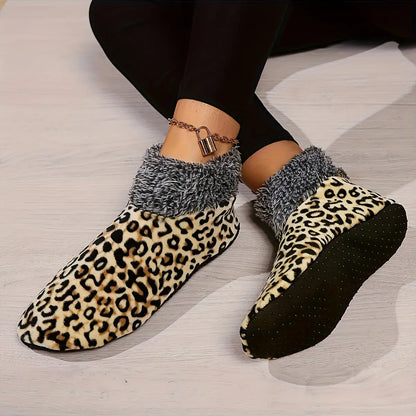 Women's Leopard Print Plush Warm Winter Socks for Pilates, Yoga & Ballet - Non-Slip & Thickened Comfort MyFave Boutique