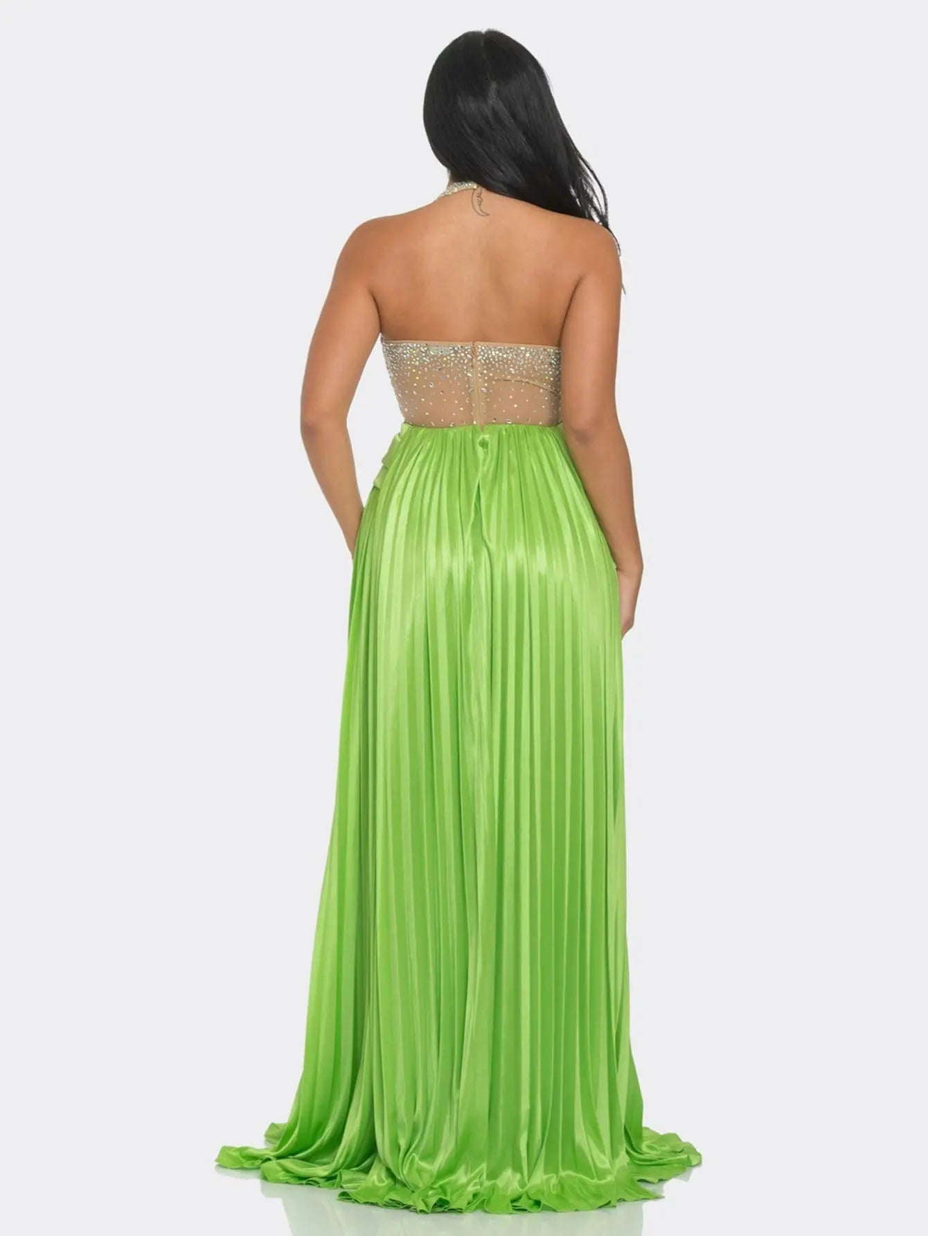 Stunning Sleeveless Maxi Dress adorned with Rhinestone Embellishments and Graceful Flowing Skirt - Perfect for Special Occasions MyFave Boutique