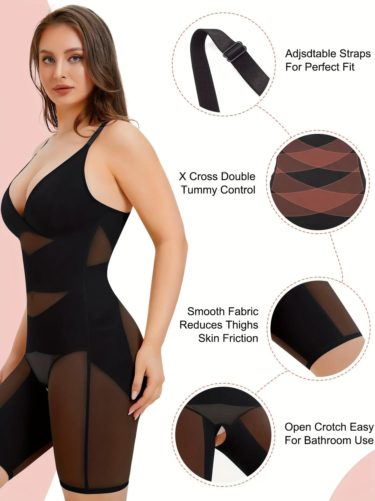 Women's Bodysuit Shapewear: Tummy Control, Butt Lifter, Full Body Shaper, Seamless Thigh Slimmer, V-Neck Jumpsuit MyFave Boutique