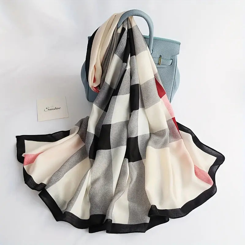 Simple Stripe Printed Scarf Thin Soft Skin Friendly Shawl Summer Travel Windproof Lightweight Scarves For Women MyFave Boutique