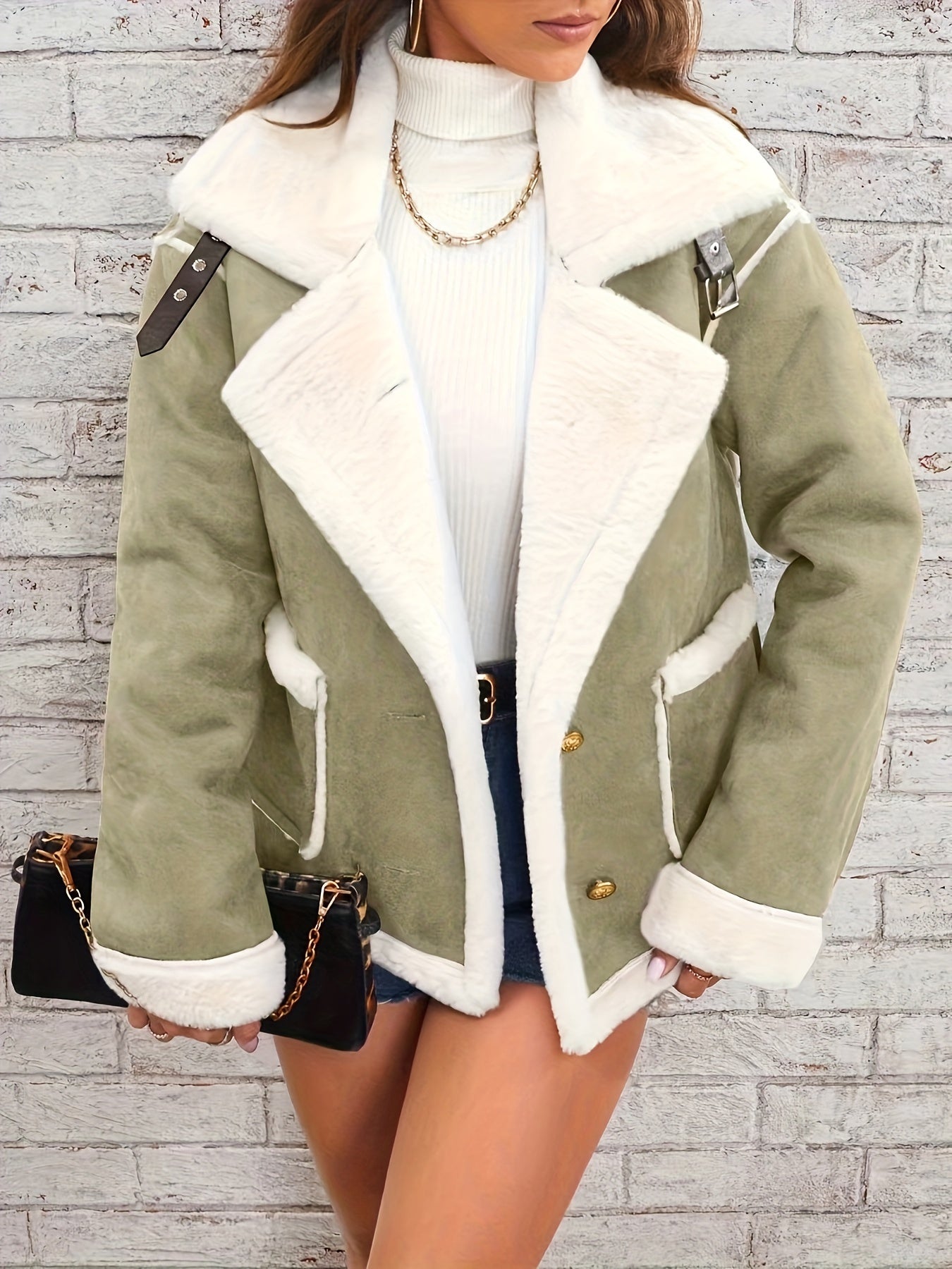 Women's Lapel Plush Jacket - Cozy Winter Outwear for Casual Comfort MyFave Boutique