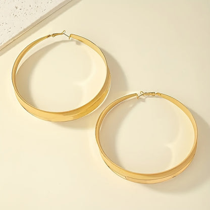 Trendy Minimalist Hoop Earrings: Luxurious Metal Oversized Statement Earrings for Vacation and Party MyFave Boutique