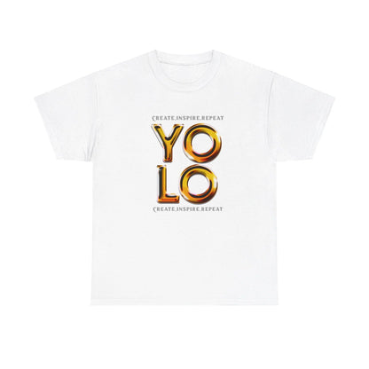 Create, Inspire, Repeat, Yolo, Motivational, Inspirational Unisex Cotton T-Shirt Printify