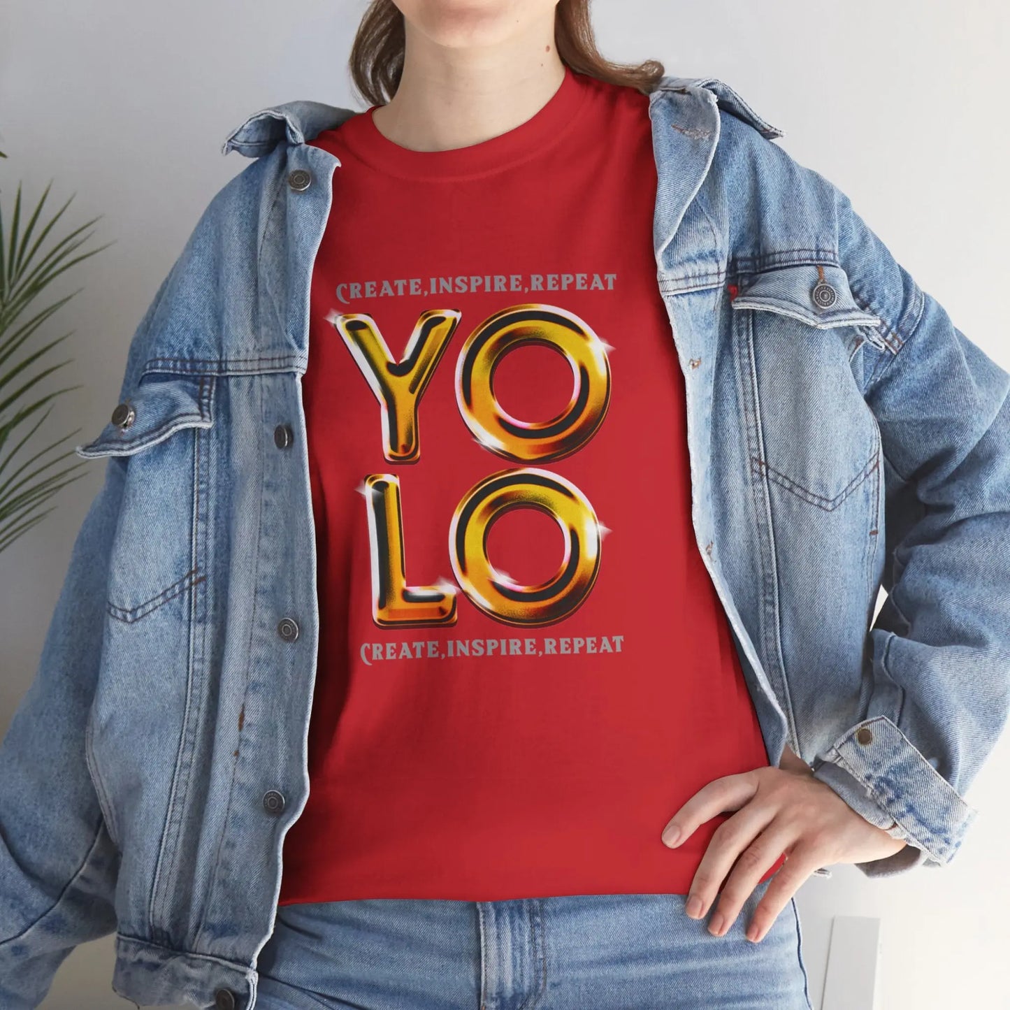 Create, Inspire, Repeat, Yolo, Motivational, Inspirational Unisex Cotton T-Shirt Printify