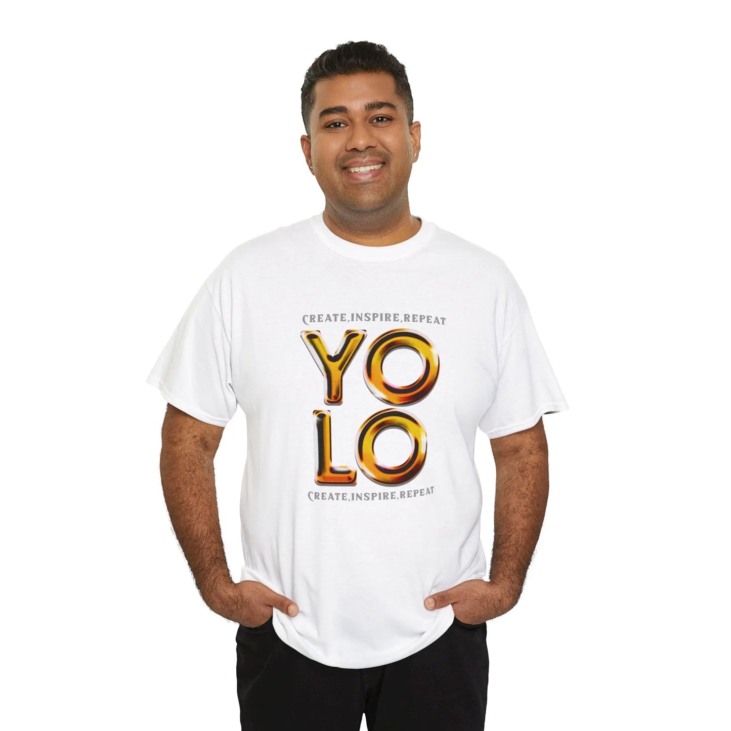 Create, Inspire, Repeat, Yolo, Motivational, Inspirational Unisex Cotton T-Shirt Printify