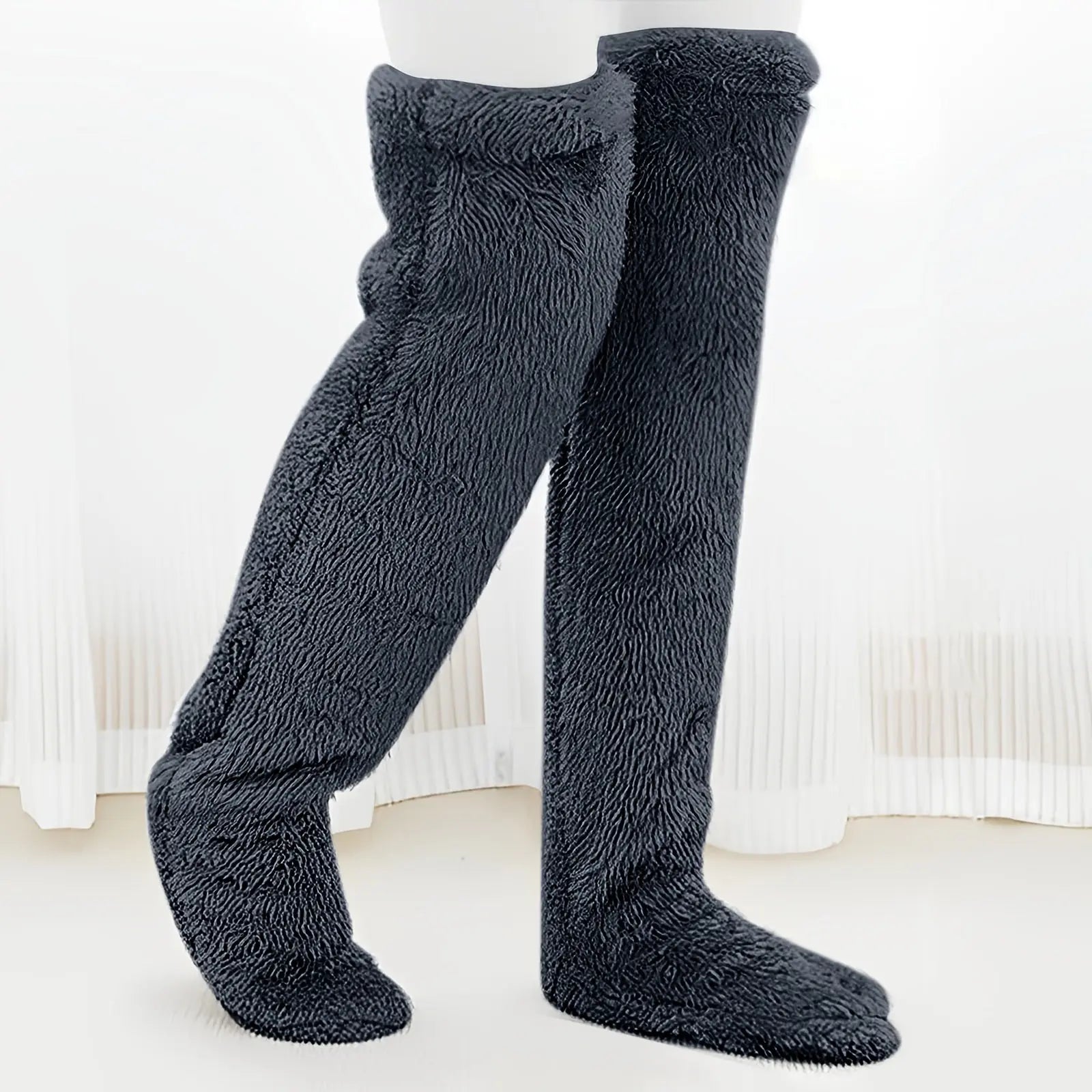 Warm Fuzzy Over-the-Knee Stockings for Women, Solid Thigh High Socks MyFave Boutique