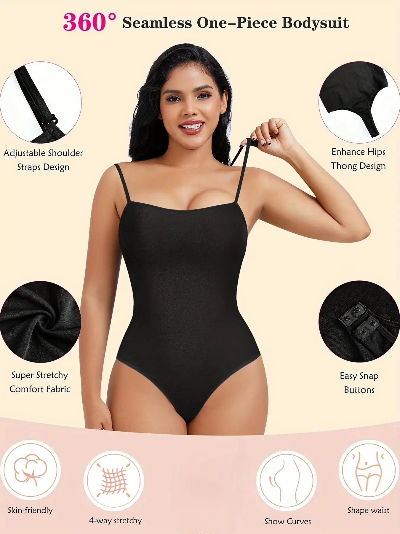 Seamless Tummy Control Shapewear Bodysuit for Women - Square Neck, Sleeveless, Thong Leotard - Full Body Shaper, Perfect for Trendy Party Dressing MyFave Boutique