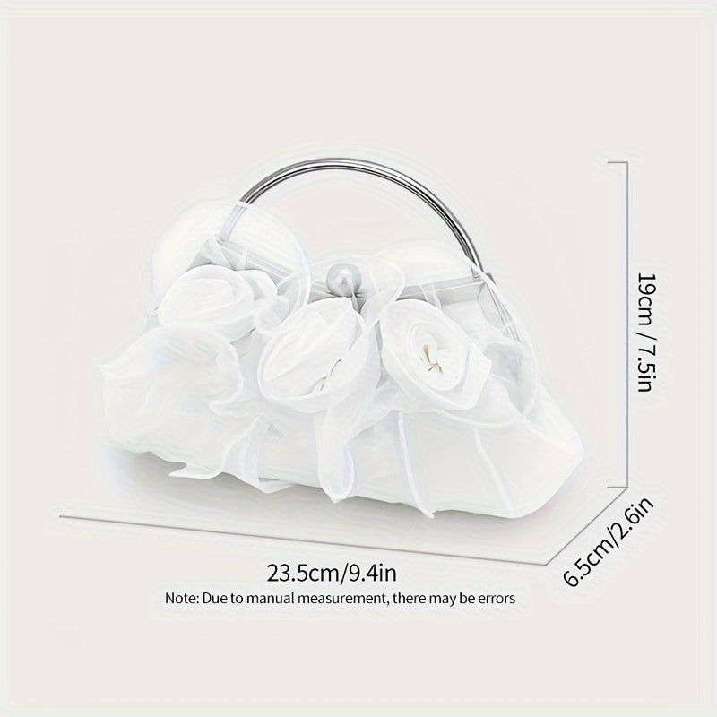 Floral Satin Evening Clutch with Detachable Strap for Women - Perfect for Wedding, Party, Prom, Betrothal MyFave Boutique